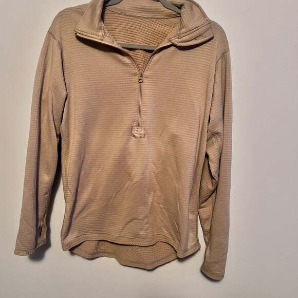 Military 1/4 Zip Polartec Thermal Cold Weather Pullover Regular Large Waffle Top - Picture 1 of 2